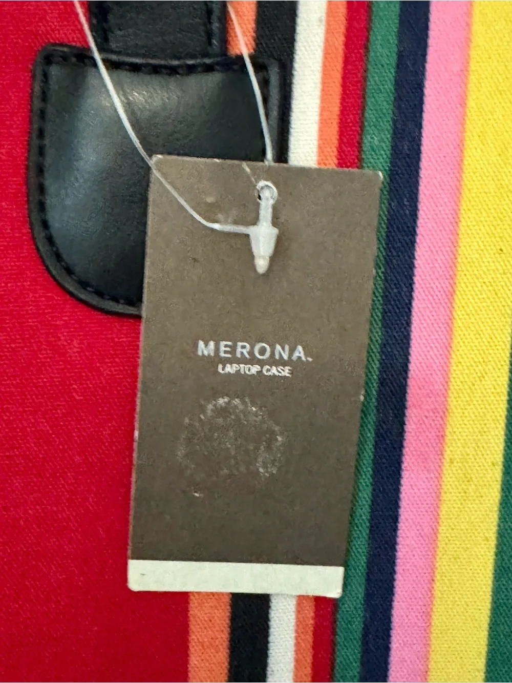 Merona Multi-Stripe Laptop Tote with Black Trim